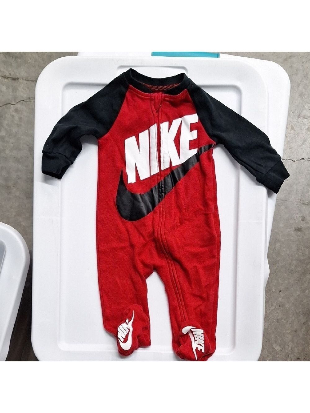 Nike Kids Red Black One Piece Footie